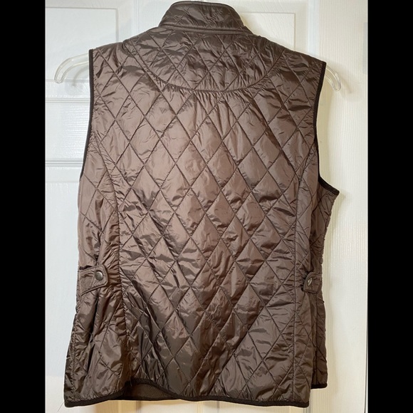Eddie Bauer Snap Up Jacket Vest women size Large-  Brown sleeveless - Picture 2 of 9